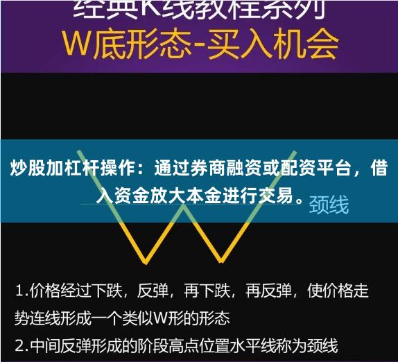 炒股加杠杆操作：通过券商融资或配资平台，借入资金放大本金进行交易。